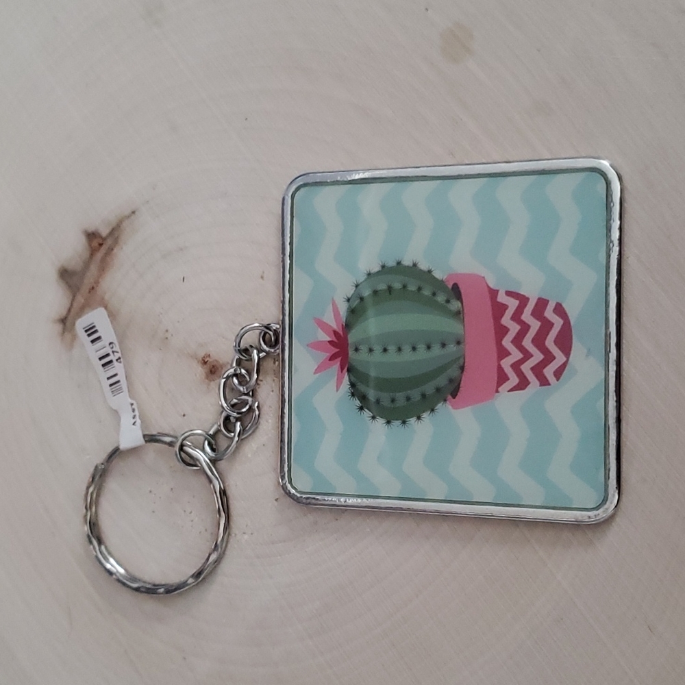 Wild & Free Wild & Wonderful Metal Keychain Cactus Design NEW